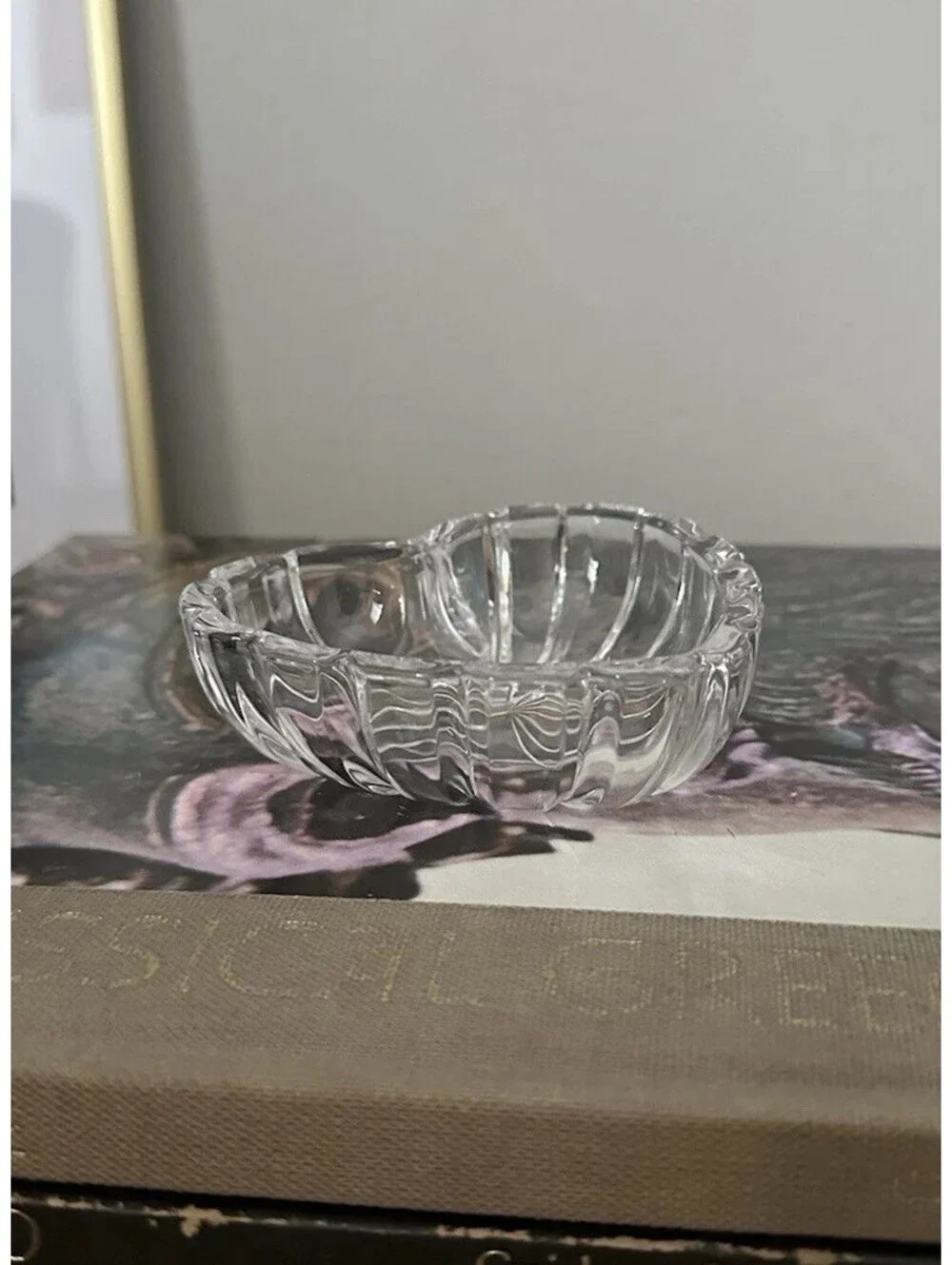 Mikasa Heart Shaped Clear Crystal Glass Dish Candy Trinket Jewelry Catchall 3.5”